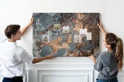 Dekorative Korkpinnwand mit Steinmaserung
