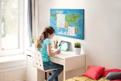 Bedruckte Korkplatte mit Cartoon-Karte
