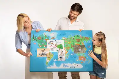 Bedruckte Korkplatte mit Cartoon-Karte