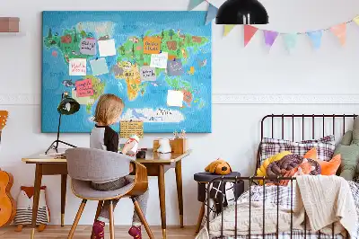 Bedruckte Korkplatte mit Cartoon-Karte