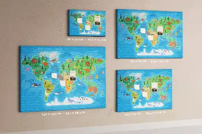 Bedruckte Korkplatte mit Cartoon-Karte