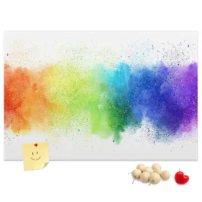 Kork-Pinnwand mit abstraktem Regenbogen-Motiv