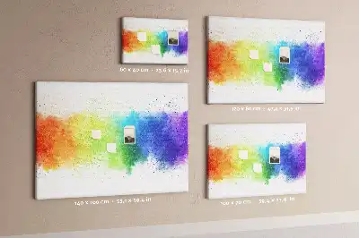 Kork-Pinnwand mit abstraktem Regenbogen-Motiv