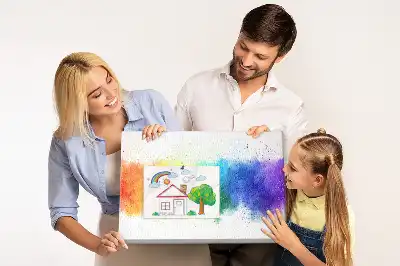 Kork-Pinnwand mit abstraktem Regenbogen-Motiv