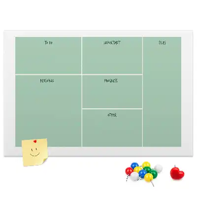 Bilder-Korktafel als Büro-Organizer