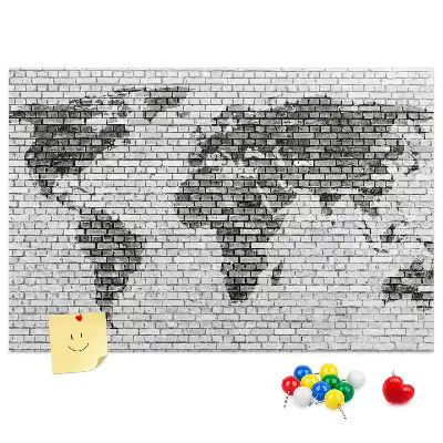 Bedruckte Korkplatte Ziegelmotiv der Welt
