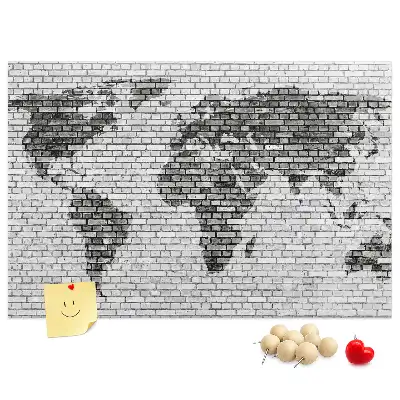 Bedruckte Korkplatte Ziegelmotiv der Welt