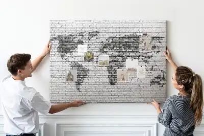 Bedruckte Korkplatte Ziegelmotiv der Welt