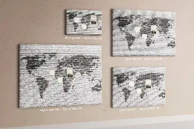 Bedruckte Korkplatte Ziegelmotiv der Welt