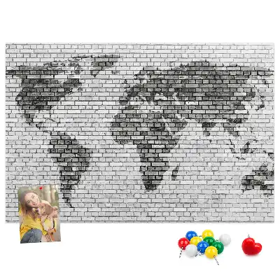 Bedruckte Korkplatte Ziegelmotiv der Welt