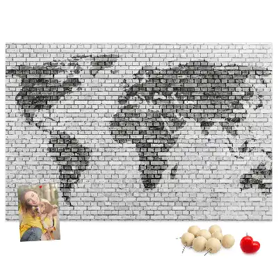 Bedruckte Korkplatte Ziegelmotiv der Welt