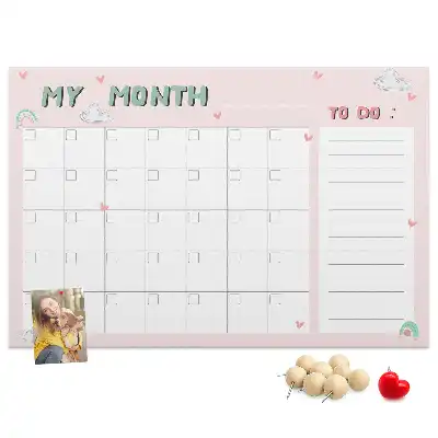 Bilder-Korktafel Monatsplaner für Kinder