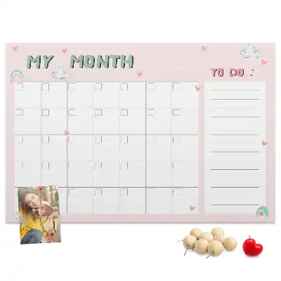 Bilder-Korktafel Monatsplaner für Kinder