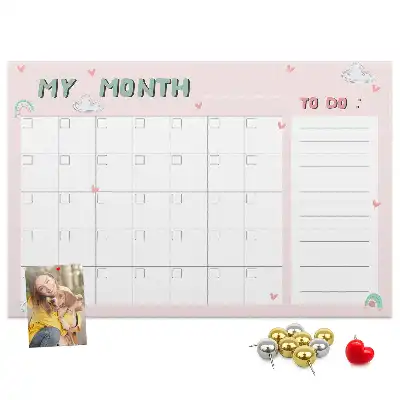Bilder-Korktafel Monatsplaner für Kinder