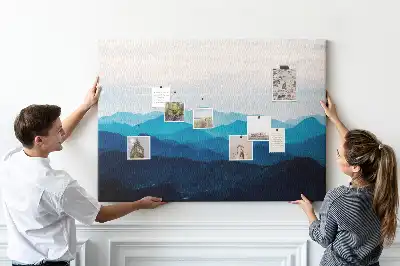 Pinnwand mit Aquarell Motiv Berge