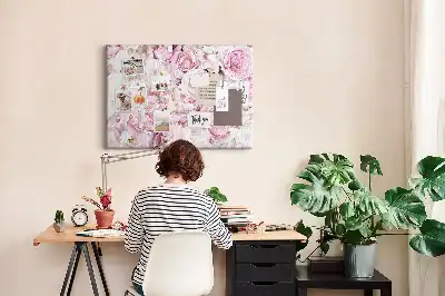 Bilder-Korktafel mit Motiv stilisierte Zierpflanzen