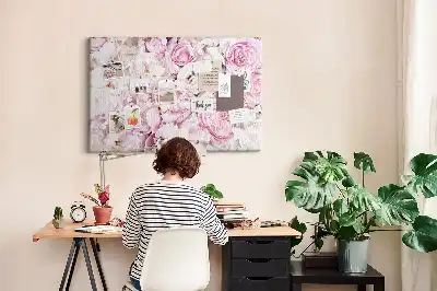 Bilder-Korktafel mit Motiv stilisierte Zierpflanzen
