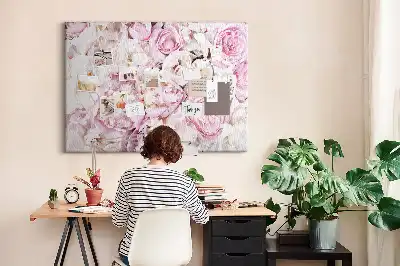 Bilder-Korktafel mit Motiv stilisierte Zierpflanzen