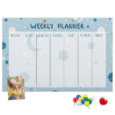 Kork Pinnwand Wochenplaner Weltraum
