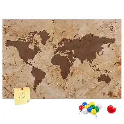 Bilder-Korktafel Globus-Atlas im Vintage-Stil