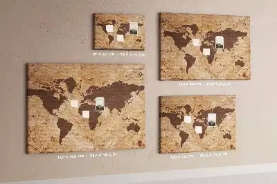 Kork-Pinnwand als Globus-Atlas im Vintage-Stil