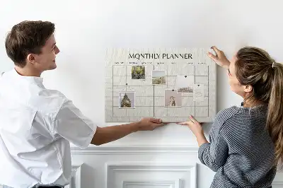 Bedruckte Korkplatte Monatsplan