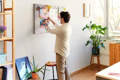 Pinnwand Gemalte Aquarell-Kontinente
