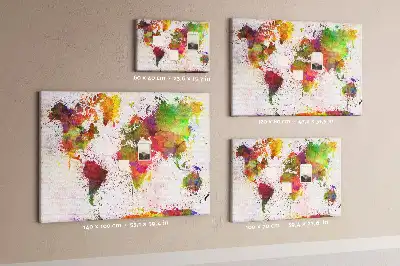 Pinnwand Gemalte Aquarell-Kontinente