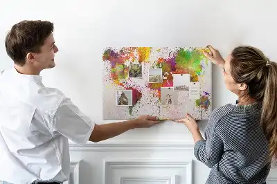Pinnwand Gemalte Aquarell-Kontinente