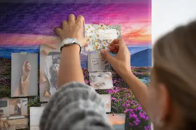 Kork Pinnwand Sonnenaufgang Blumen