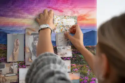 Kork Pinnwand Sonnenaufgang Blumen