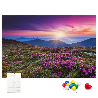 Kork Pinnwand Sonnenaufgang Blumen