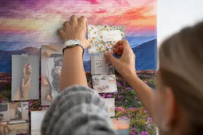 Kork Pinnwand Sonnenaufgang Blumen