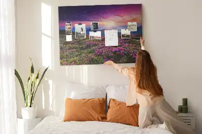 Kork Pinnwand Sonnenaufgang Blumen