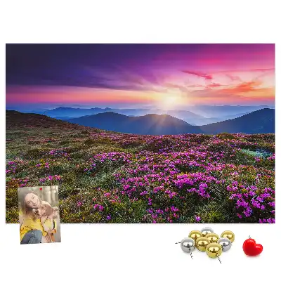 Kork Pinnwand Sonnenaufgang Blumen