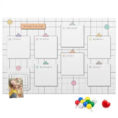 Bilder-Korktafel Wochenplan