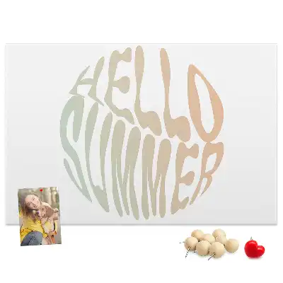 Bedruckte Korkplatte Hallo Sommer
