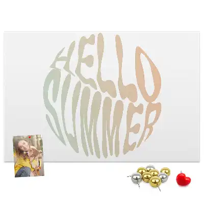 Bedruckte Korkplatte Hallo Sommer