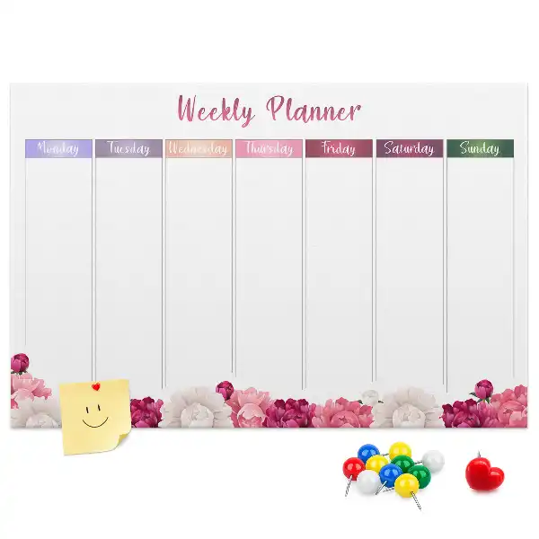 Bilder-Korktafel Wochenplaner Blumen