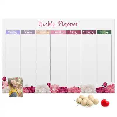 Bilder-Korktafel Wochenplaner Blumen