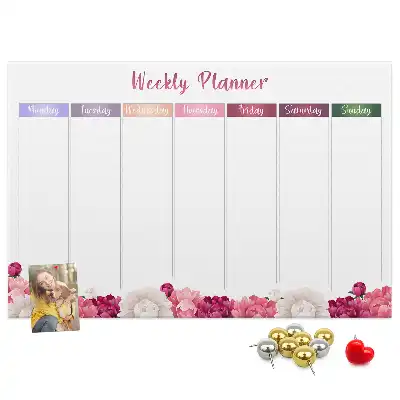 Bilder-Korktafel Wochenplaner Blumen