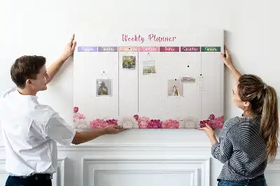 Bilder-Korktafel Wochenplaner Blumen