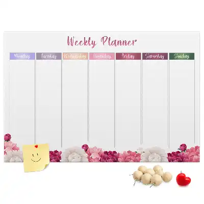 Bilder-Korktafel Wochenplaner Blumen
