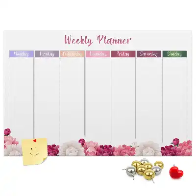 Bilder-Korktafel Wochenplaner Blumen