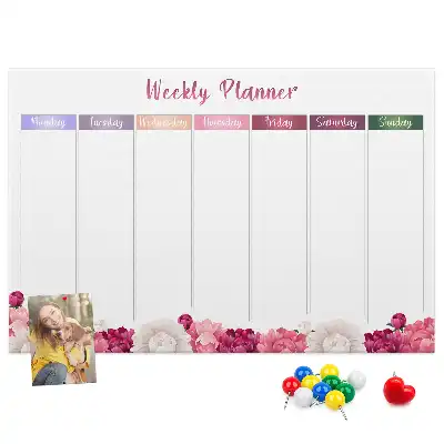 Bilder-Korktafel Wochenplaner Blumen