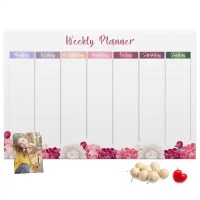 Bilder-Korktafel Wochenplaner Blumen