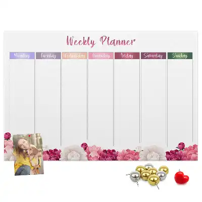 Bilder-Korktafel Wochenplaner Blumen