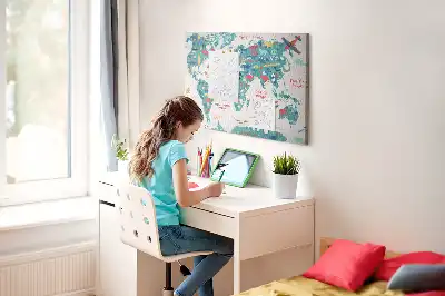 Weltkarte als Bilder-Korktafel