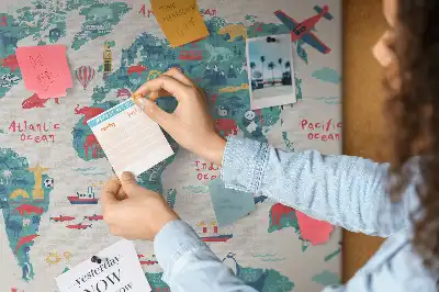 Weltkarte als Bilder-Korktafel