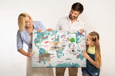 Weltkarte als Bilder-Korktafel